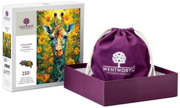 sunflower giraffe wooden puzzle box