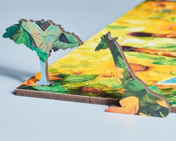 sunflower giraffe wooden puzzle