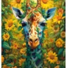 sunflower giraffe wooden puzzle main