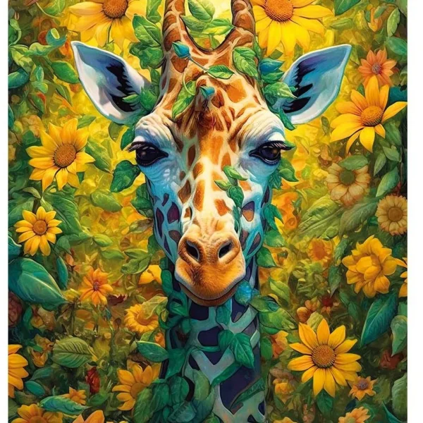 sunflower giraffe wooden puzzle main